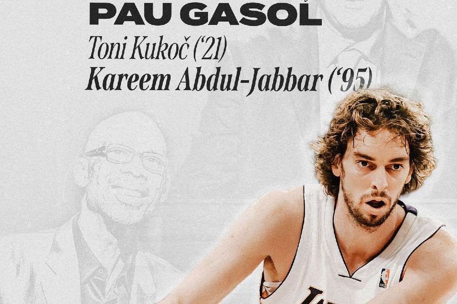 Toni Kukoc e Kareem Abdul-Jabbar vão introduzir Pau Gasol no Hall of Fame