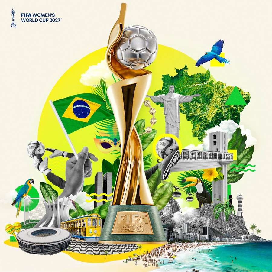 Cartaz da escolha do Brasil como sede da Copa do Mundo de 2027