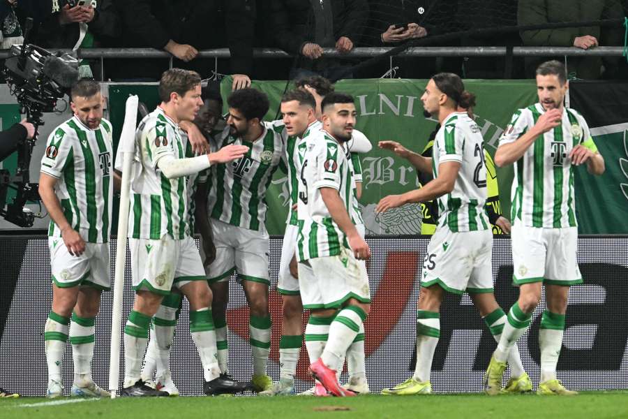 Ferencvaros celebrate a goal against AZ