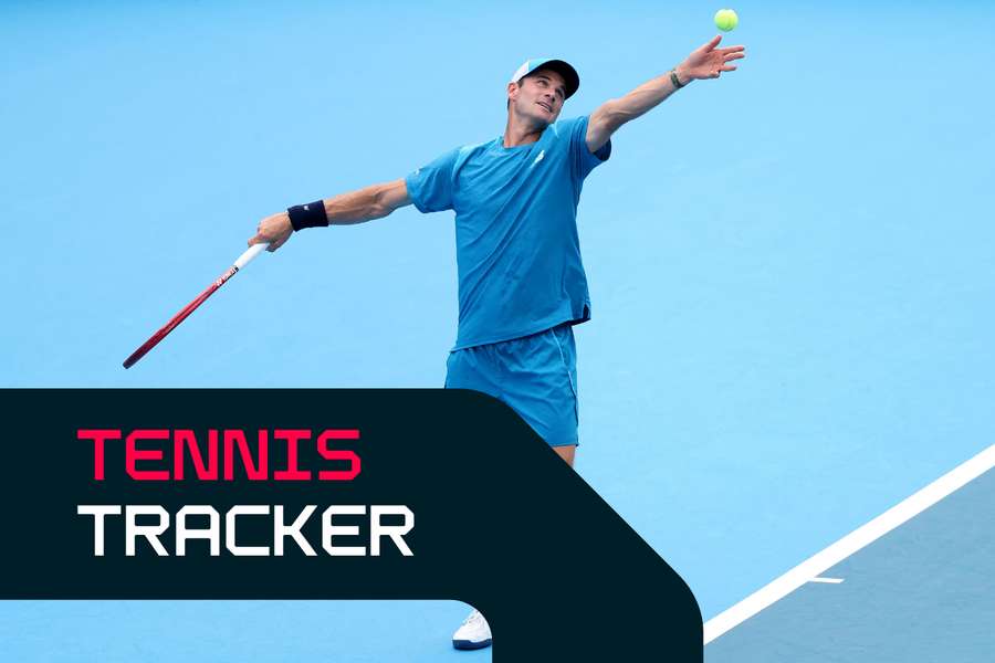 Tommy Paul serves against Alexander Zverev Tommy Paul serves against Alexander Zverev