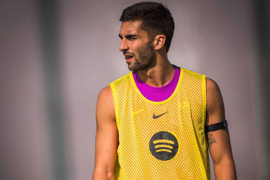 Ferran Torres, entrenando con el Barcelona el jueves 16 de octubre