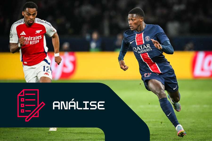 Jurrien Timber, do Arsenal, persegue Nuno Mendes, do PSG Jurrien Timber, do Arsenal, persegue Nuno Mendes, do PSG