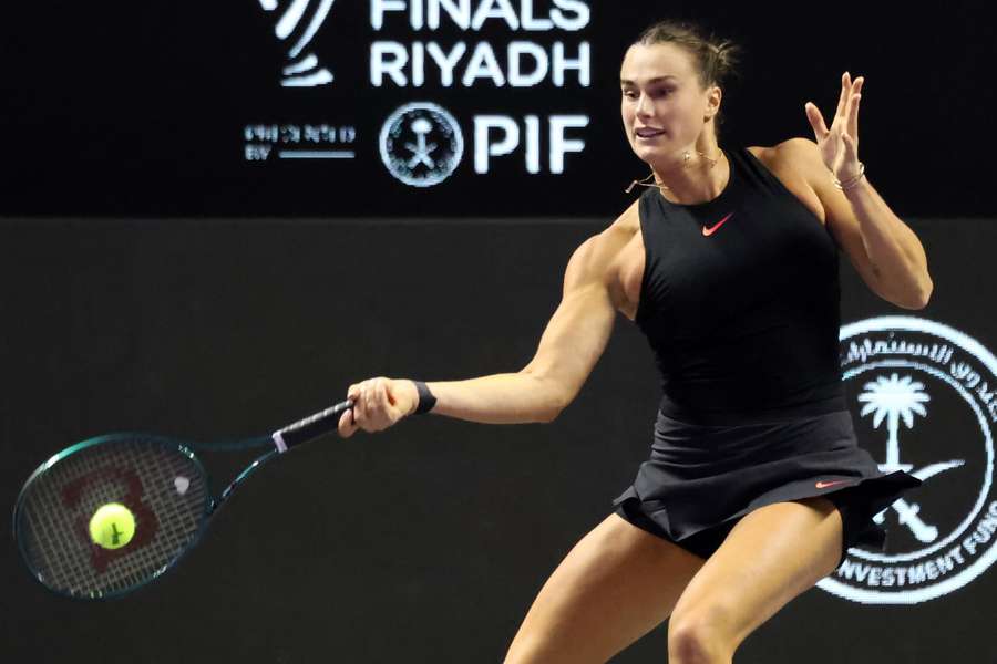 Sabalenka tijdens de WTA Finals in Riyadh