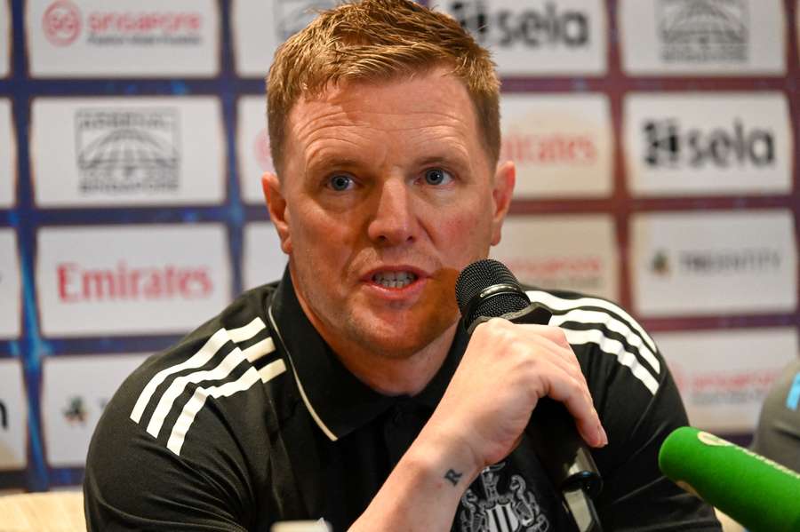 Eddie Howe face à la presse ce samedi.