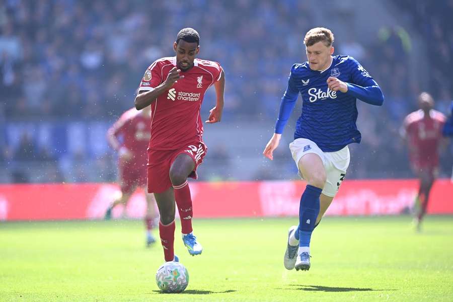 Jarrad Branthwaite (right) in action against Liverpool
