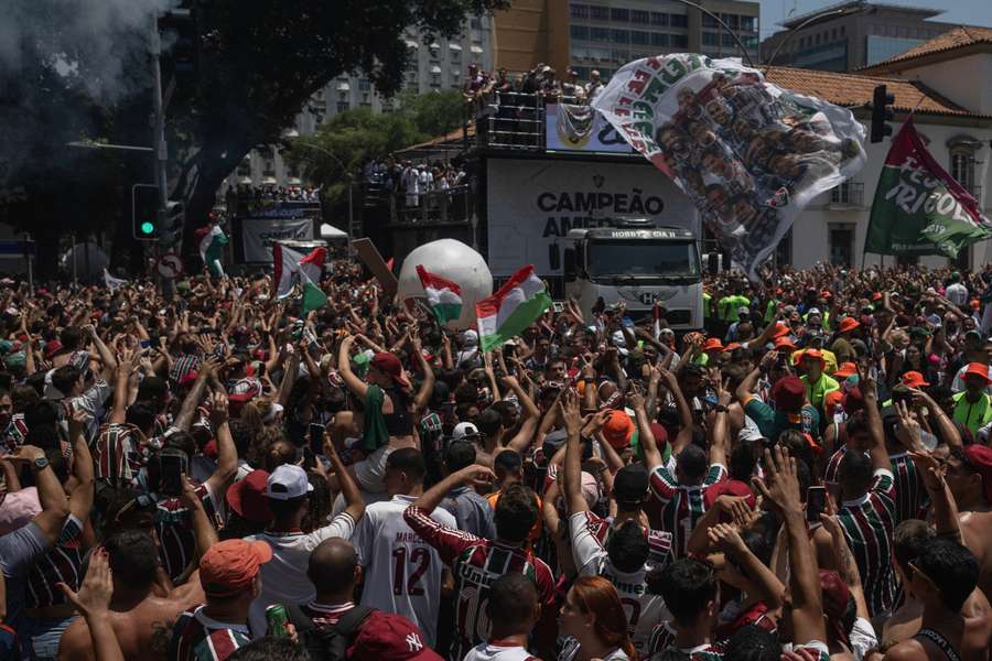 Fani Fluminense wypełnili centrum Rio, aby świętować tytuł Libertadores