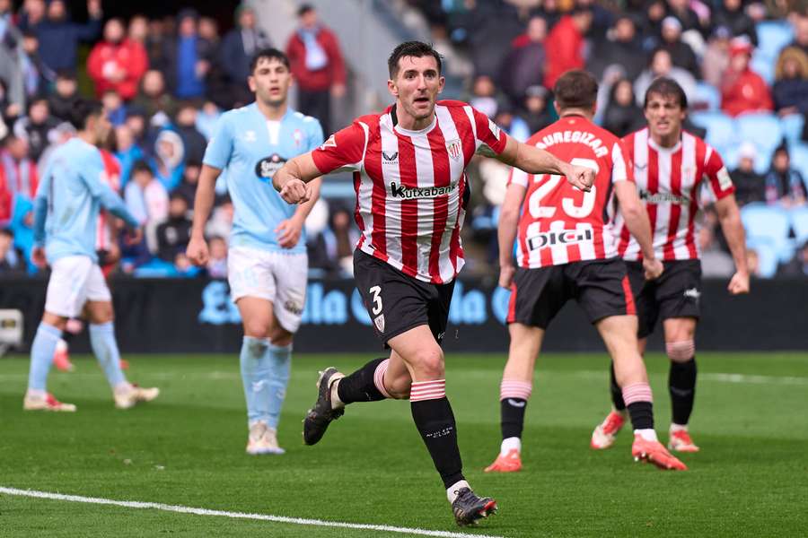 Dani Vivian celebrates after scoring against Celta Vigo last season