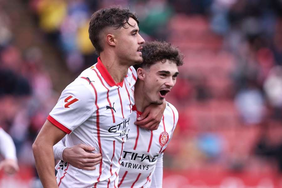 Gólová radost hráčů Girony.