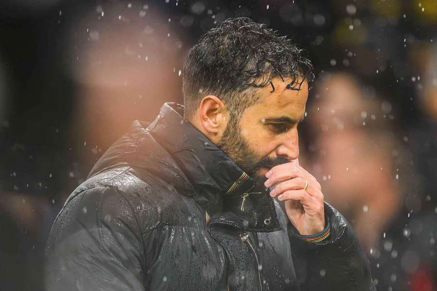 El entrenador del Manchester United, Ruben Amorim, durante el partido contra el Chelsea.