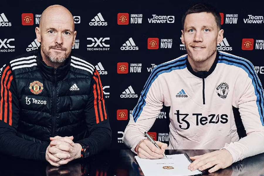 United manager Erik ten Hag with new signing Wout Weghorst