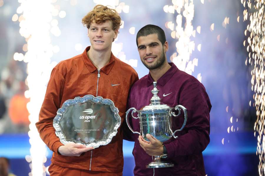 Jannik Sinner and Carlos Alcaraz side by side after the US Open final