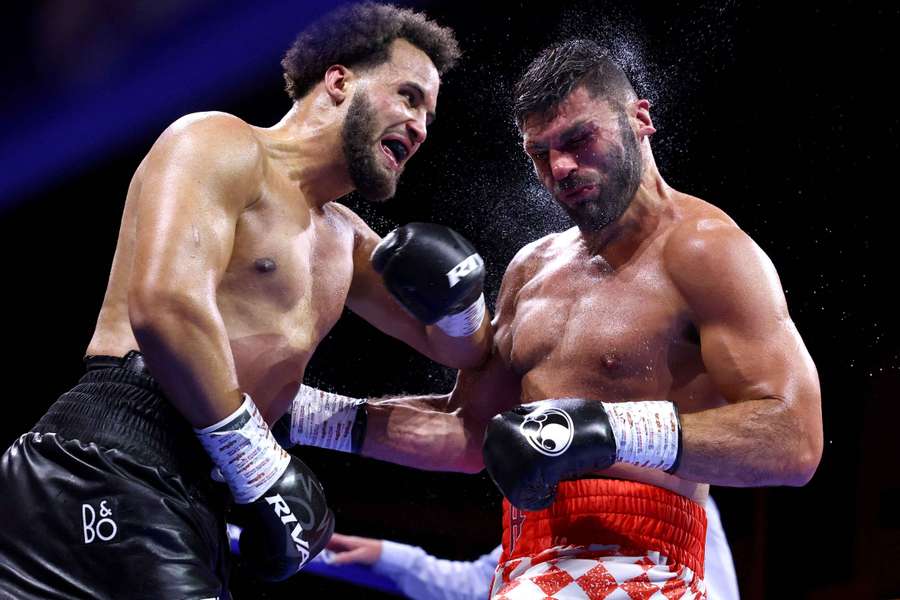 Filip Hrgovic in action during his fight against Moses Itauma Filip Hrgovic in action during his fight against Moses Itauma