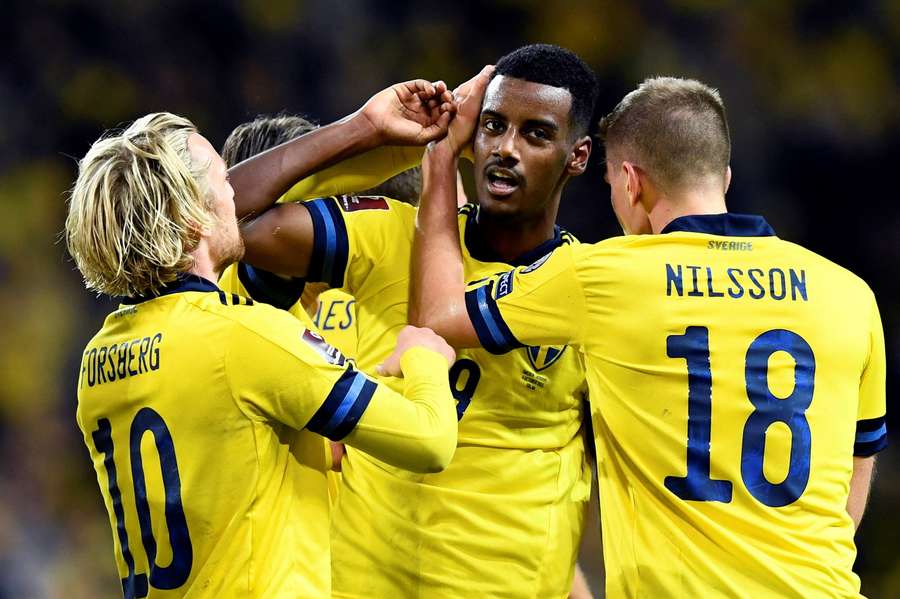 Archive picture of Sweden's Alexander Isak celebrating after scoring against Kosovo in 2021 Archive picture of Sweden's Alexander Isak celebrating after scoring against Kosovo in 2021