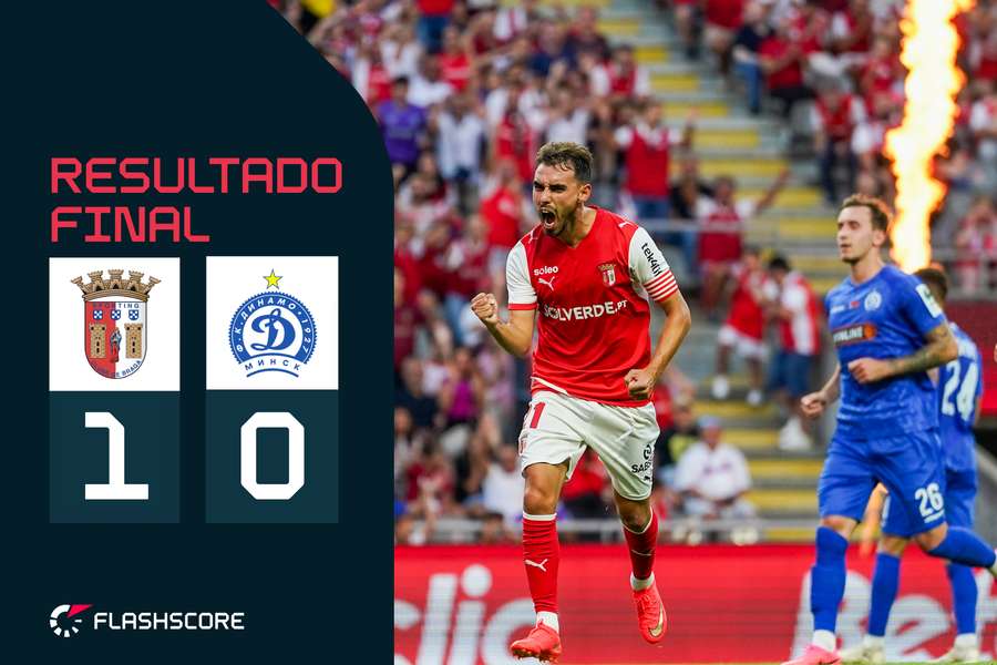 Ricardo Horta festeja o único golo da partida Ricardo Horta festeja o único golo da partida