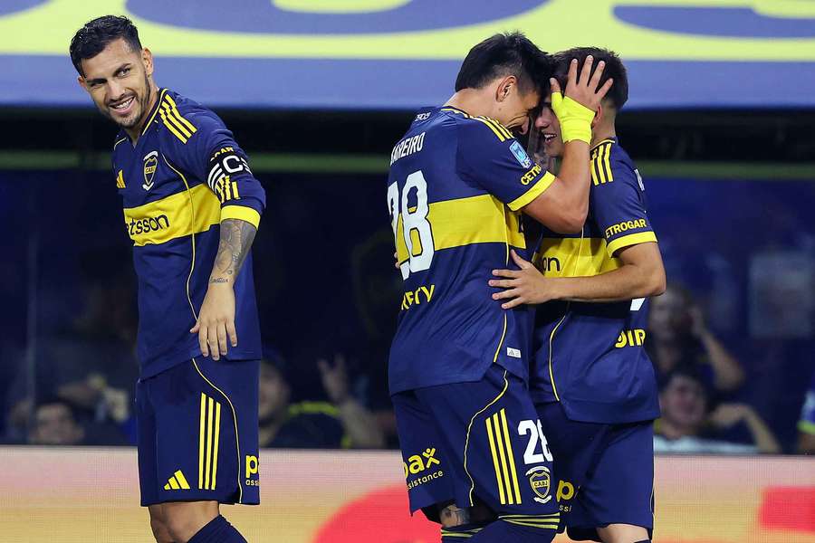 Boca celebra un gol Boca celebra un gol