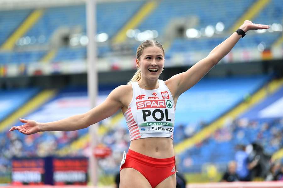 Złoty medal Pii Skrzyszowskiej w biegu na 100 m przez płotki na Stadionie Śląskim