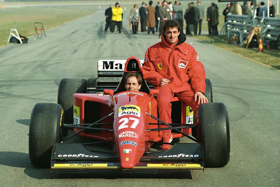 Berger y Alesi, en sus tiempos como pilotos de Ferrari