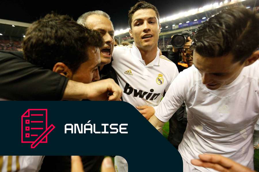 Arbeloa, Mourinho, Cristiano Ronaldo e José Callejón