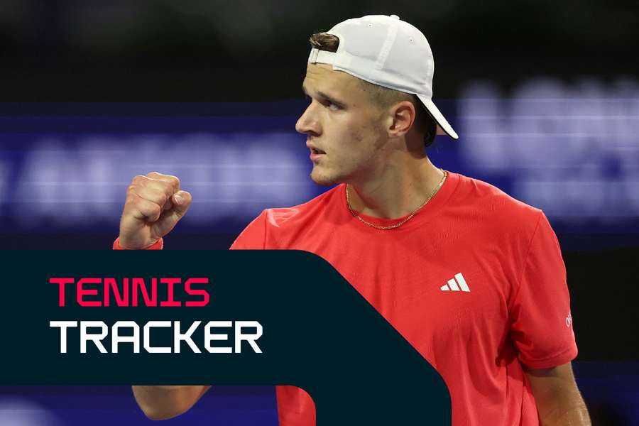 Tennis Tracker: Jakub Mensik celebrating his upset win over Taylor Fritz at Miami
