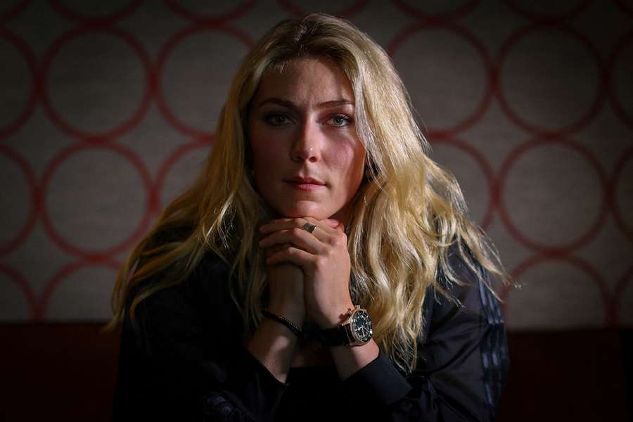 Mikaela Shiffrin poses for a photograph during an interview with Reuters