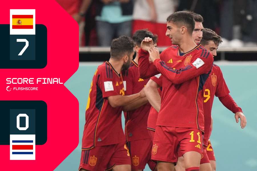 Sept buts marqués et une entrée en lice parfaite pour l'Espagne.