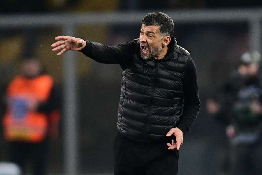 Conceicao giving instructions on the touchline