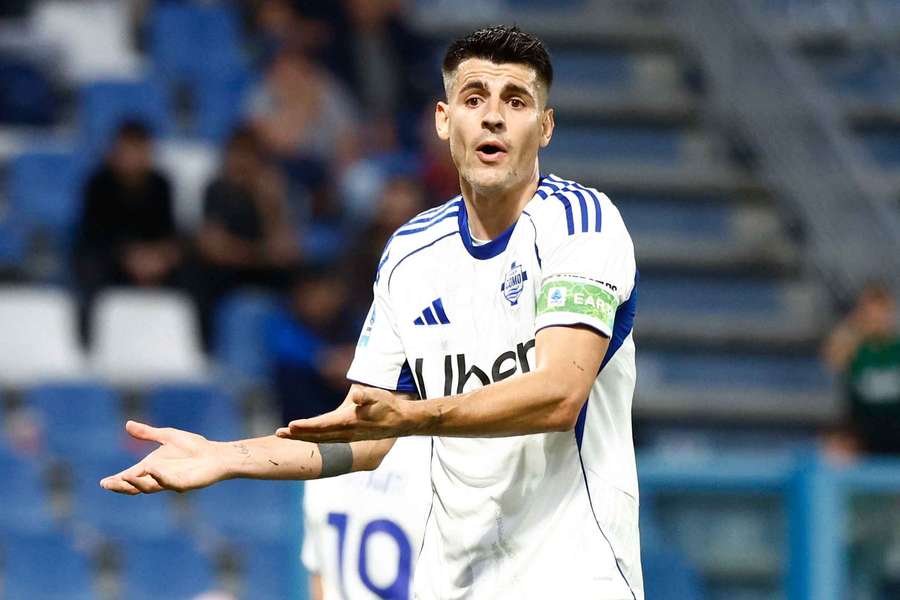 Como's Alvaro Morata reacts during the loss to Sassuolo