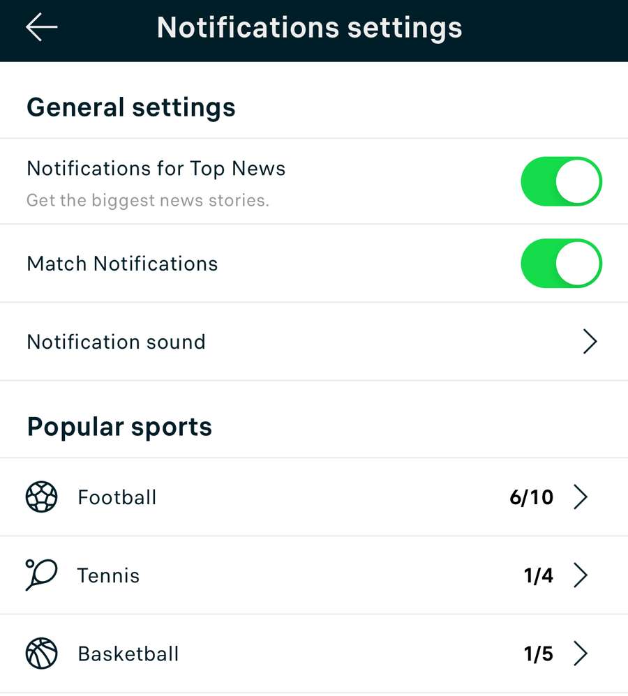 Personalised notifications