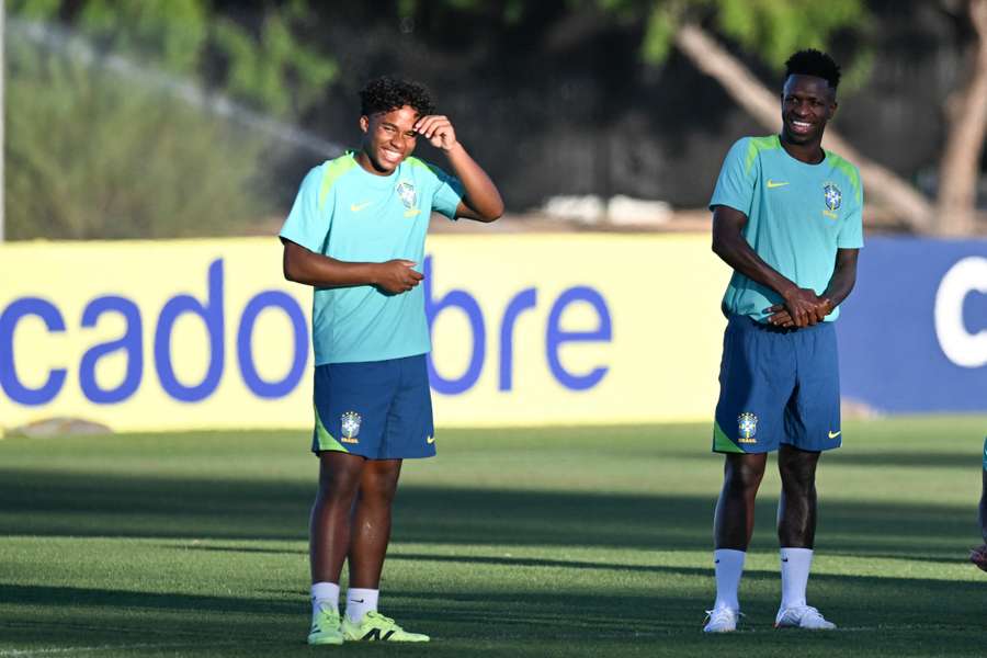 Endrick y Vinicius, en un entrenamiento.