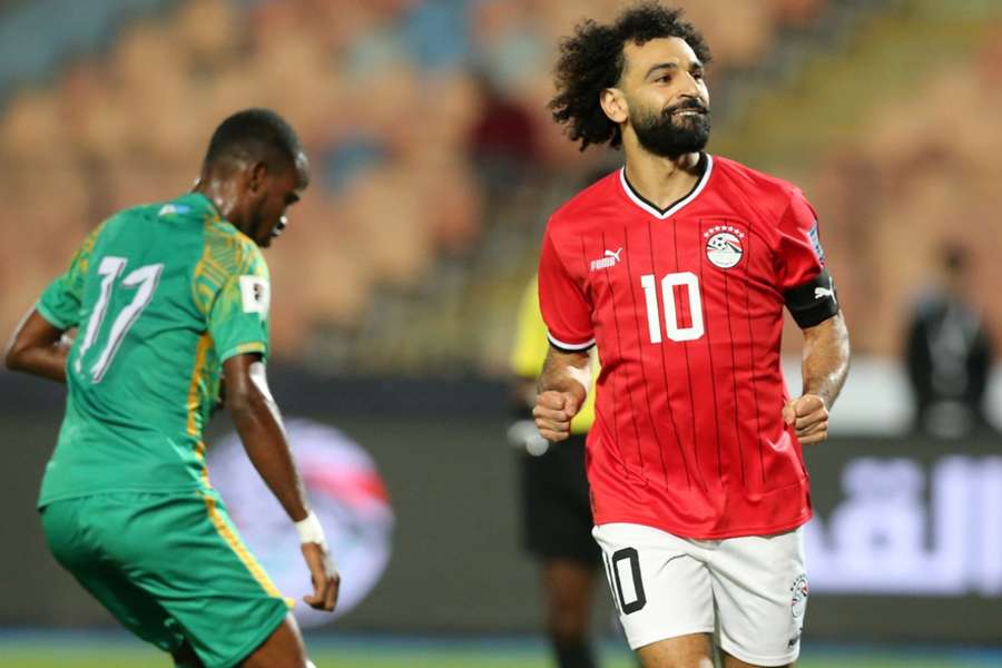 Mohamed Salah célèbre son but contre Djibouti