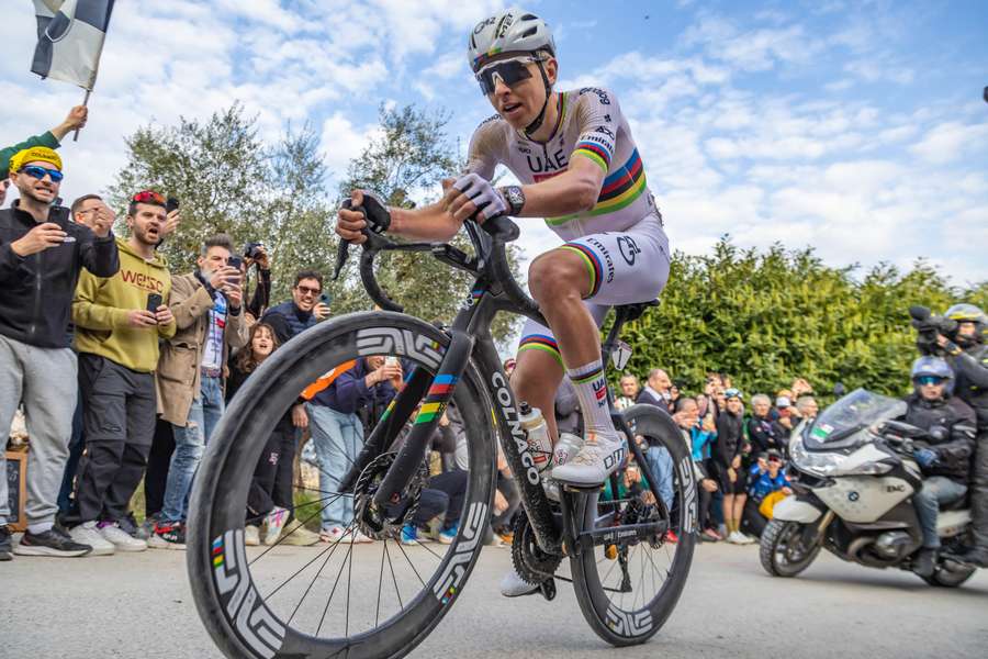Pogacar sur les Strade Bianche le week-end dernier.