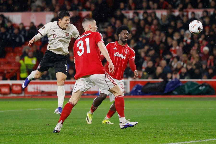 FC Midtjylland's Cho Gue-Sung scores their first goal