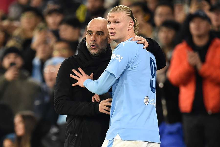 Pep Guardiola is blij weer te kunnen beschikken over Erling Haaland