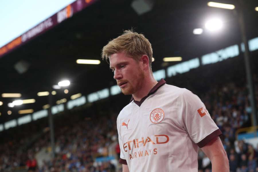 De Bruyne left the field in the 36th minute of City's win at Burnley