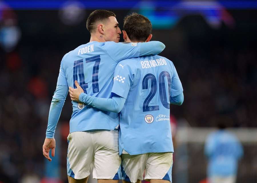 Phil Foden (L) scored the important goal for City