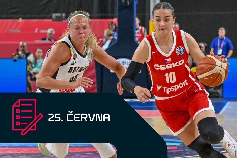 Eliška Hamzová v utkání s Belgií.