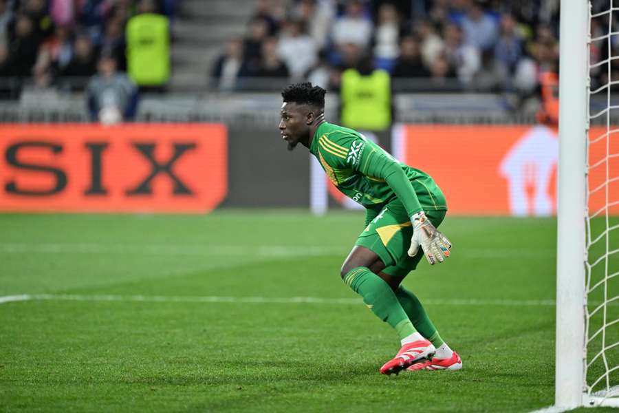 André Onana lors du match aller contre Lyon.