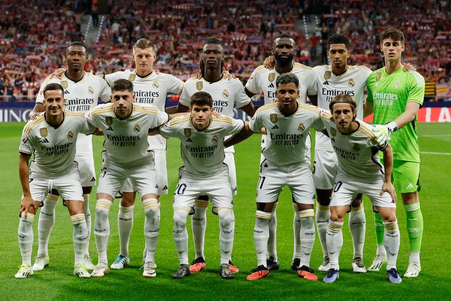 Madrid's players before their loss to Atletico