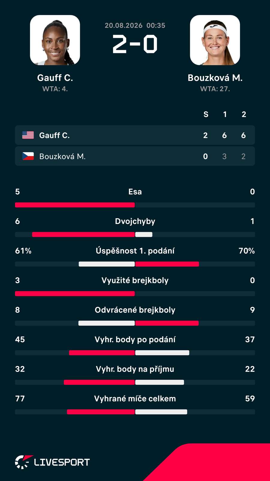 Statistiky zápasu.