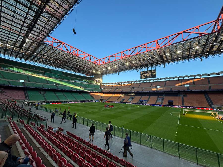 San Siro během tréninku Slavie.
