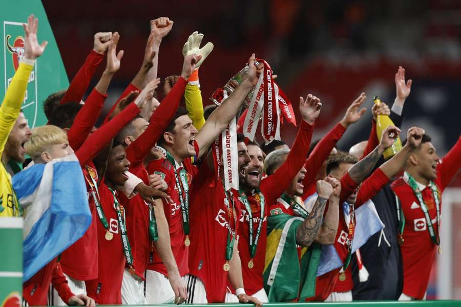 United celebrate their win