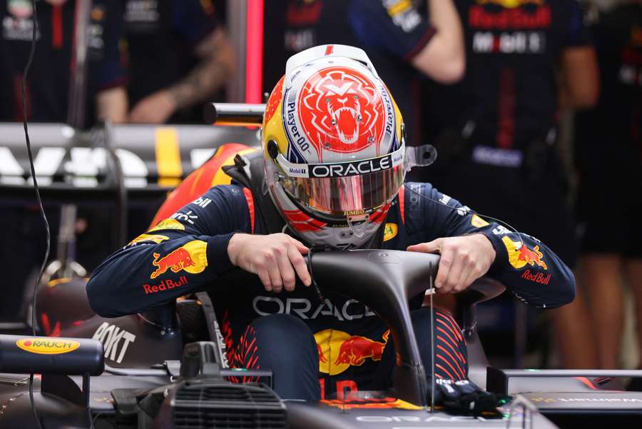 Red Bull's Max Verstappen during practice