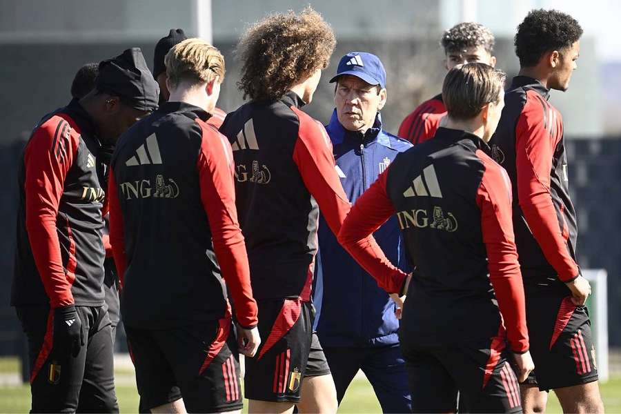 Rudi Garcia lors de sa première séance à la tête de la sélection belge.