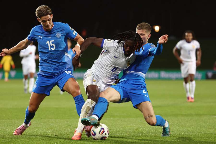 Manu Koné à Reykjavík lundi soir.