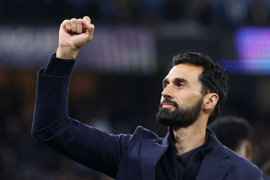 Arbeloa celebra el triunfo sobre el City en Champions