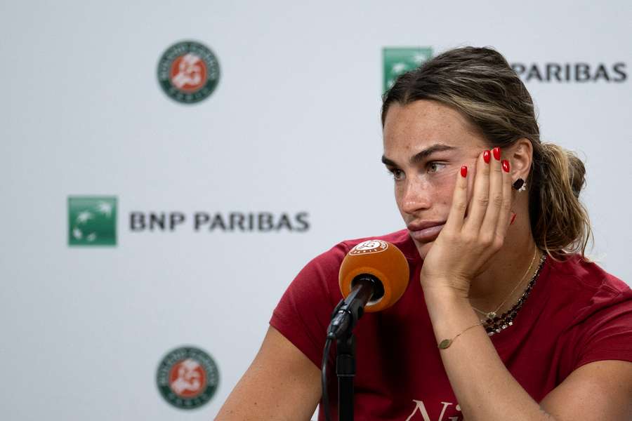 Sabalenka face à la presse ce mercredi. Sabalenka face à la presse ce mercredi.