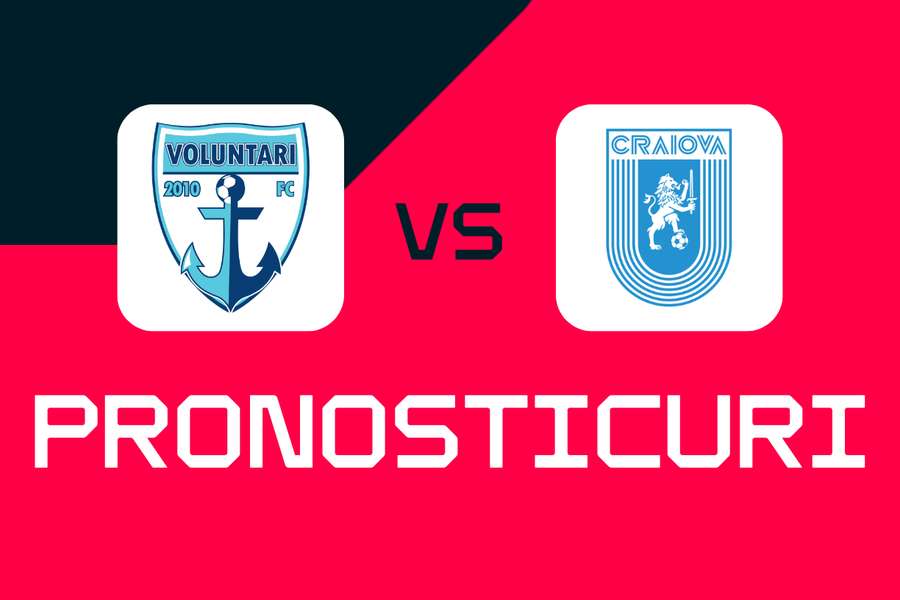 FC Voluntari - Univ. Craiova: Pronosticuri, cele mai bune pariuri și cote Cupa României FC Voluntari - Univ. Craiova: Pronosticuri, cele mai bune pariuri și cote Cupa României