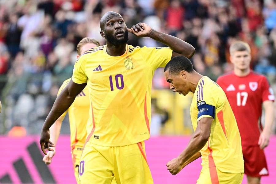 Lukaku celebrates his opener Lukaku celebrates his opener
