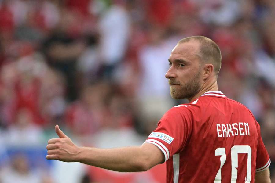 Christian Eriksen in action for Denmark against Slovenia