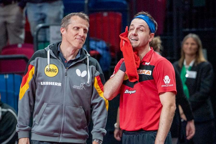 Jörg Roßkopf (l.) hat Tischtennis-Legende Timo Boll zu großen Erfolgen auf internationaler Ebene geführt.